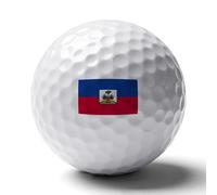 Balles De Golf Personnalisées - Accessoire De Golfeurs Humoristique - Balles De Golf Distance Max Imprimées Avec Drapeau De République D'Haïti - Cadeau Original Pour Passionnés De Golfeurs Papa Mari