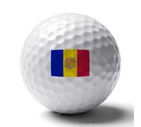 Balles De Golf Personnalisées Aux Drapeau De Principauté D'Andorre - Cadeau Pour Hommes Femmes - Accessoires Pour Balles De Golf Longue Distance Pour Golfeurs Amoureux Pour Anniversaire Ou Noël