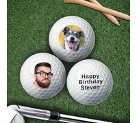 Balles de golf personnalisées avec image du visage et texte, balles de golf personnalisées en vrac, balles de golf personnalisées, cadeaux pour mariage, fête des pères, anniversaires, Noël (1 pièce,