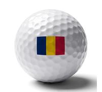 Balles De Golf Personnalisées Double Face Avec Le Drapeau De La République Du Tchad - Cadeaux Uniques Pour Golfeurs Événements Mémorables - Parfait Pour Amateurs De Golf Tournois Occasions Spéciales