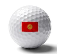 Balles De Golf Personnalisées Double Face Avec Le Drapeau De République Kirghize - Cadeaux Uniques Pour Golfeurs - Événements Mémorables - Parfait Pour Amateurs De Golf Tournois Occasions Spéciales