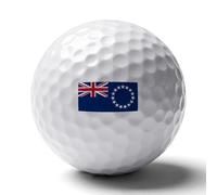 Balles De Golf Personnalisées Imprimées - Cadeau Original Pour Golfeurs Avec Drapeau Des Îles Cook - Balles D'Entraînement Caoutchouc - Idée Cadeau Amusante Pour Passionnés De Golfeurs Papa Ou Mari