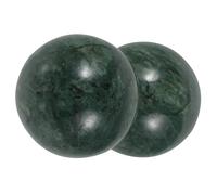 Balles de Massage Portable en Jade Vert, 2 Pièces Boule Ronde | Texture Polie Spéciale, Usage à Domicile Accompagnement, pour Avant-bras et Muscles des Mains