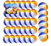 Balles de Plage Arc-en-Ciel 20 pièces, 61cm Jouets de Piscine gonflables pour Jeux d'eau d'été Kids Birthday Party Supplies Combo Set Balles de Plage gonflables,Enfants/adultes