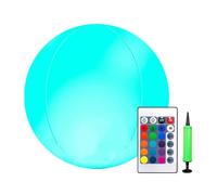 Balles de plage d'éclairage - Boule de piscine en PVC gonflable, Glow Ba-ll, Pools Toy - Lumière de nuit LED flottante avec coque imperméable, décoration brillante pour les plages d'été dans la cour