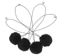 Balles de Remplacement pour Arbre à Chat Noir, avec Clochette, Lot 4 | Peluche Légère à Mouvement Pendu, pour Griffoir et Poignées de Porte, Jeu Interactif