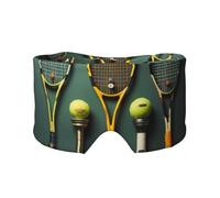 Balles de tennis et raquettes - Masque de sommeil réglable et cache-oreilles - Bandeau unisexe pour dormir sur le côté (68,1 x 10,9 cm), couverture confortable pour l'intérieur et l'extérieur, le