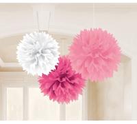 Balles décoratives Amscan rose blanc