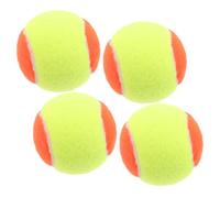 Balles D'entraînement de Tennis pour Débutants 4 Pièces en Caoutchouc | Haute Visibilité, Surface Vive, Usage Intérieur sur Carrelage, Contrôle Plus Facile pour Jeunes