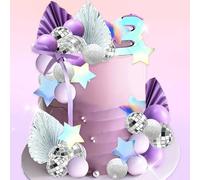 balles disco décors à gâteau chanter étoiles violet balles à papillon accessoires fête anniversaire décoration