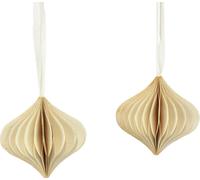 Balles en nid d'abeille blanc crème or Ø8cm 4er Set Décoration de Noël
