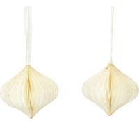 Balles en nid d'abeille Blanc Or Ø8cm 4pcs Décoration de Noël Suspendue