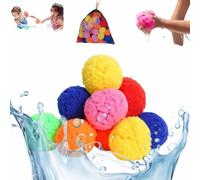 Balles éponges Réutilisables, Ballons d'eau D'été, Balle Souple Et Absorbante, Boule Colorée en Coton pour Piscine Extérieure, pour Garçons, Filles, Jardin, Fête à La Piscine(10PCS)