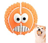 Balles grinçantes pour chien en caoutchouc latex, balles pour chien en latex avec visage souriant, balles à mâcher rondes et durables, douces et drôles pour chiots et chats de petite et moyenne taille