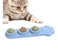 Balles murales à l'herbe à chat pour chat, balles d'herbe à chat qui collent au mur - Jouet d'intérieur pour chat - Jouet pour chat - Jouet pour lécher un chat sain