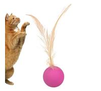 Balles pour chat - Jouet de soulagement de l'ennui, balle sensorielle pour chat avec plume pour entraînement de chaton, chasse, intérieur et extérieur, soulagement de l'ennui
