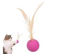 Balles pour chats, jouet de soulagement de l'ennui | Balle interactive portable pour chat avec plume pour l'exercice, la chasse, le soulagement de l'ennui, les jeux en plein air