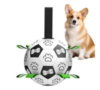 Balles pour chiots | Jeu amusant robuste - Ballon de football avec sangles pour animal de compagnie - Pour entraînement en plein air, parc, jardin, exercices familiaux