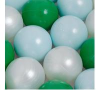 Balles pour Piscine à Balles de Jeu pour Bébé Enfants MISIOO Plastique Colorées 6 cm 300 Boules: Vert/Menthe/Blanc Perle