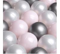 Balles pour Piscine à Balles de Jeu pour Bébé Enfants MISIOO Plastique Colorées 6 cm 450 Boules: Rose/Argent/Blanc Perle
