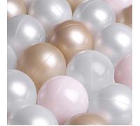 Balles pour Piscine à Balles de Jeu pour Bébé Enfants MISIOO Plastique Colorées 6 cm 450 Boules: Rose/Doré/Blanc Perle