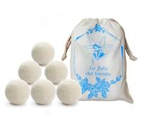 Balles pour sèche-linge en laine, 6 balles pour sèche-linge Anti-pliage avec 2 huiles essentielles Lavande et Tea Tree, Balles de Laine pour sèche-linge avec parfum pour le Bucato Luminer