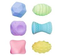 Balles sensorielles pour bébé : jeu de développement en vinyle de 6 pièces, formes texturées colorées, entraînement à prise en main douce, conception d'exploration tactile, style montesori léger | Jeu