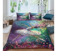 Ballet dancer in Parure de Lit Microfibre Hypoallergique 3 pièces Imprimé en 3D Confortable Abstrait coloré Housse de Couette avec 2 Taies d'oreiller Super Douce for Enfant Super king（260x220cm）