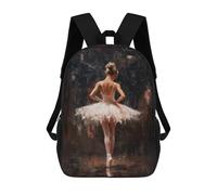 Ballet Dancer in Spotlight Red Curtain Call Ballet’s Final Bow Sacs À Dos Imprimés En 3D 17inch Sac À Dos Scolaire Pour Enfants, Sac À Dos Décontracté Pour La Journée, Sac De Voyage Décontracté Pour