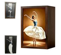 Ballet Dancer Tissue Box,Decorative Dancing Figure Facial Tissue Dispenser,Wood Unique Flying Skirt Tissues Boxes Holder,Girl Dress Desktop Decorative Tissues Container for Home,Office (B)