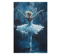 Ballet Dancer Wall Art Ballet Dancer in Blue Puzzle en Bois, 1000 pièces