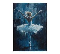 Ballet Dancer Wall Art Ballet Dancer in Blue Puzzle en Bois, 300 pièces
