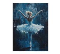 Ballet Dancer Wall Art Ballet Dancer in Blue Puzzle en Bois, 500 pièces