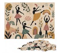 Ballet Dancers and Botanical Elements Puzzle en Bois, 1000 pièces | Pour les passionnés : Cadeau puzzle - cadeau puzzle pour adulte avec activité à partager en famille.