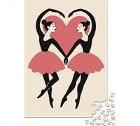 Ballet Dancers Forming A Heart Plaque Murale en Métal Rétro 52x38cm/1000pcs pour L’Atelier, pour Le Bureau, Le Studio Et L’Atelier Créatif