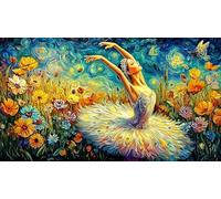 Ballet-Dancers-in-a-Rose-Filled-Palace Puzzle pour Adultes 1000 pièces Jeux éducatifs Cadeau Amusant & Activité Maison Jeu Stimulant pour Relaxation, créativité et Cadeaux 38x52/1000 pièces