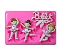 Ballet Dancers Moule en silicone Moule pour décoration gâteau glaçage pour gâteau Sugarcraft outil de fées Blessings
