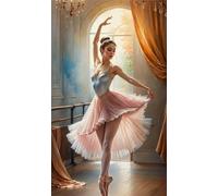 Ballet Girl Diamond Art Kits,5D Diamond Painting Kits for Adults,DIY Full Square Drill diamond painting kits for Beginners Rhinestone Embroidery Picture Art For Home Decor 100x210 cm