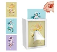 Ballet Girl Tissue Box with Touch Light,Flying Skirt Tissue Box with 3 Replaceable Patterns,Elegant Ballerina Dance Tissues Dispenser Night Light for Bedroom,Desk,Living Room,Home Decor