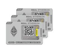 Ballet Real Ethereum Lot de 3 - Cartes de Stockage à Froid Crypto physiques, Wallets Hors Ligne sans électronique, sans Phrase de récupération à écrire, compatibles 1 000+ cryptos et NFTs