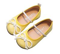 Ballet Shoes for Kids Bow Dress Party Flats Toddler Soft Sole Princess Mary Janes Shoes for Wedding Birthday Baby Girls Leather Non Slip Breathable Loafers Summer Sandals