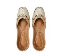 Ballets de mariage pour femme - Broderie ethnique Mojari - Tendance - Khussa - Taille US 6-10