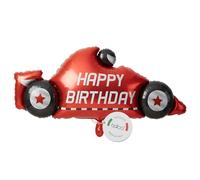 Balloa Ballon en aluminium XXL Happy Birthday Voiture de course, Ballon à l'hélium avec motif de voiture, Ballon pour anniversaire d'enfant garçon, Idée cadeau de ballon en aluminium gonflable