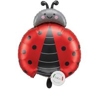 balloa Ballon gonflable en aluminium XXL - Motif coccinelle - Ballon à l'hélium - Motif animal et prairie florale - Pour fête à insectes - Décoration d'anniversaire d'enfant - 59 cm