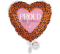 balloa Ballon gonflable en forme de cœur - Design Leo - Ballon à l'hélium - Décoration de fête - Surprise de diplôme - 33 cm