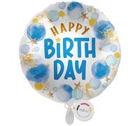 balloa Ballon gonflable Happy Birthday garçon - Ballon à l'hélium pour anniversaire - Décoration d'anniversaire pour enfants - Ballon rond comme décoration ou cadeau d'anniversaire d'enfant garçon