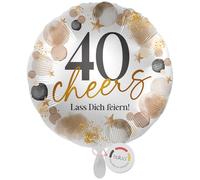 balloa Ballon gonflable XXL 40 Cheers Lass dich feiern, Ballon à l'hélium, décoration de fête, cadeau d'anniversaire pour femme et homme, 53 cm