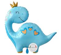 balloa Ballon gonflable XXL dinosaure pour bébé garçon, ballon à l'hélium pour naissance, cadeau de fête prénatale, ballon bleu décoration de fête prénatale garçon, naissance animal, ballon dinosaure