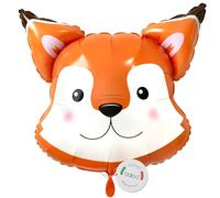 balloa Ballon gonflable XXL en aluminium - Décoration de fête - Motif renard - Pour anniversaire d'enfant - Motif animaux de la forêt - 62 cm
