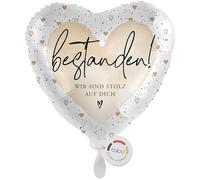 balloa Ballon gonflable XXL en forme de cœur - Cadeau réussi un examen du baccalauréat - Permis de conduire - Ballon à l'hélium - Décoration de fête - Surprise de diplôme - 53 cm